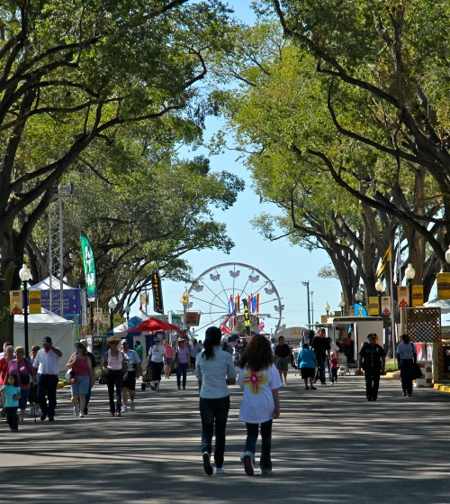 Looking down Main Street towards the Midway