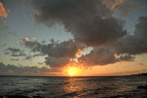 Sunset, Kuhio Shores, Kauai, Hawaii